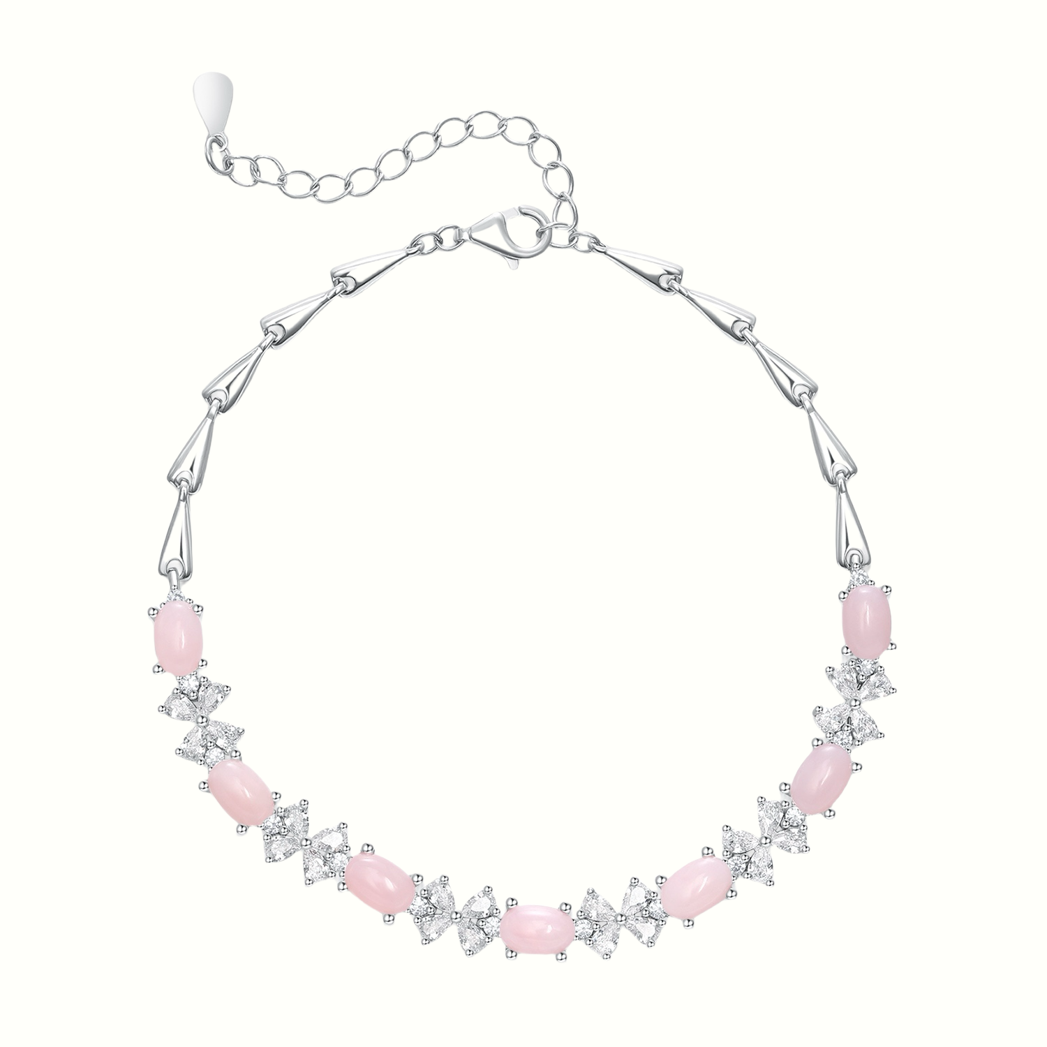 Natural Pink Opal Bow Bracelet