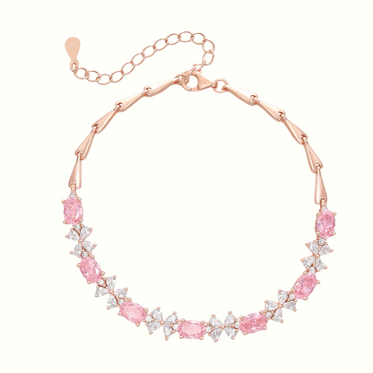 Natural Pink Topaz Bow Bracelet