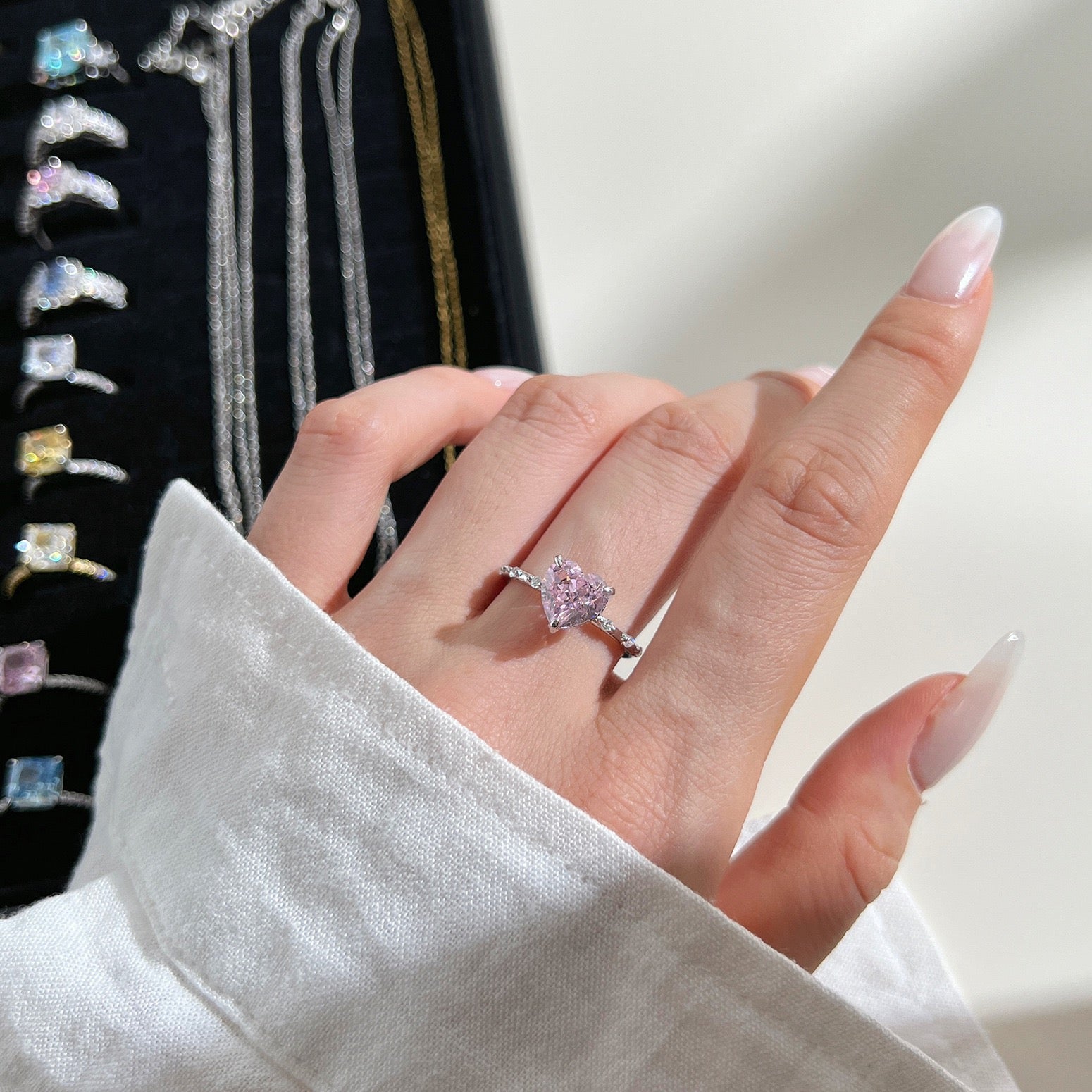 Pink Silver Ring Collection