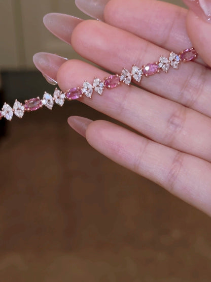 Natural Pink Topaz Bow Bracelet