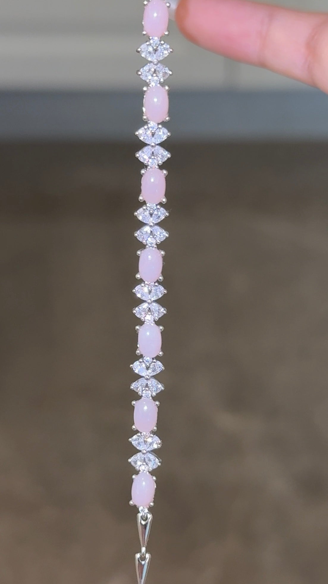 Natural Pink Opal Bow Bracelet
