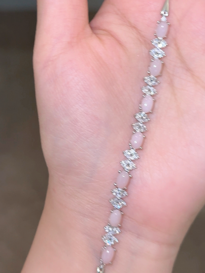 Natural Pink Opal Bow Bracelet