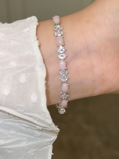 Natural Pink Opal Bow Bracelet