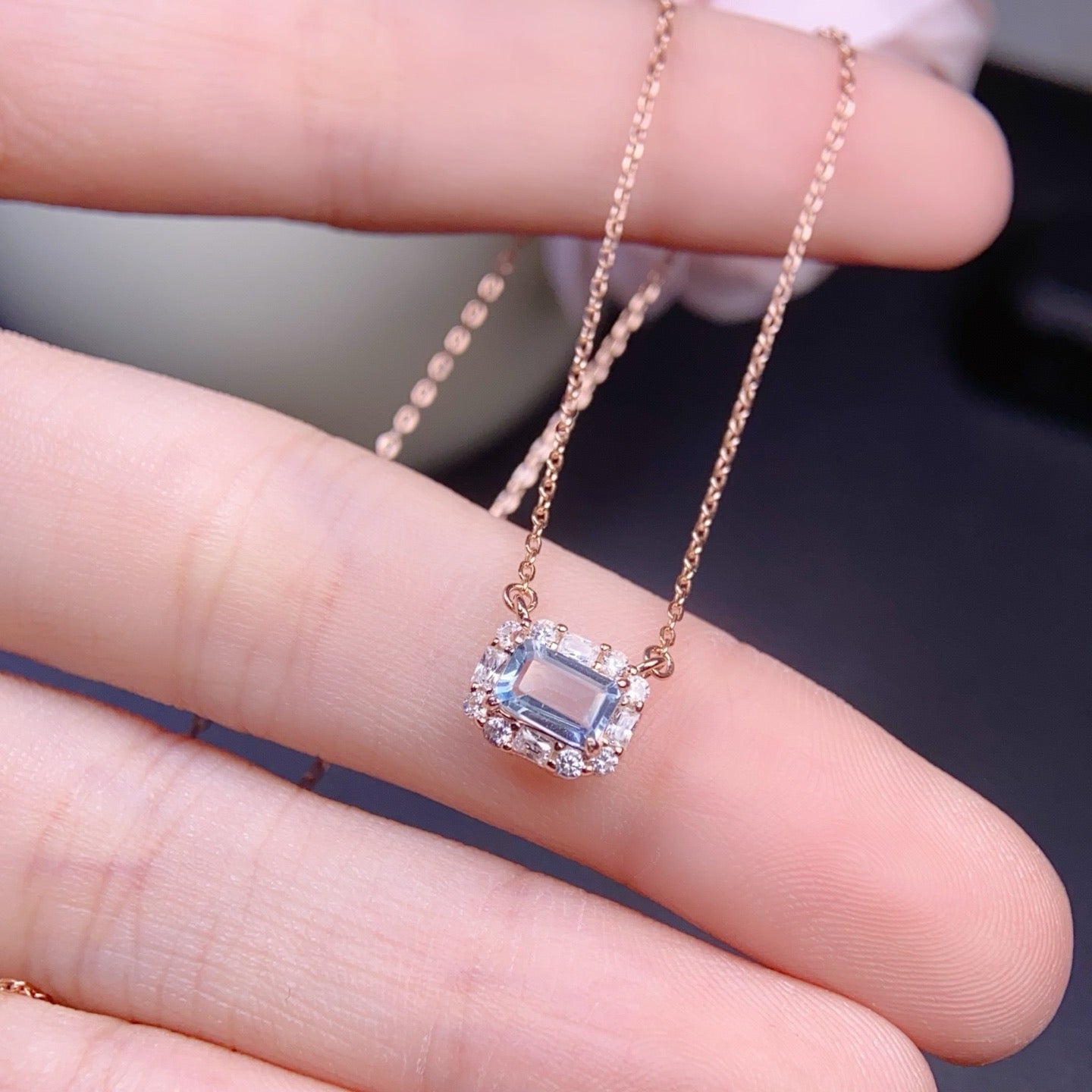 Natural Aquamarine Elsa Necklace