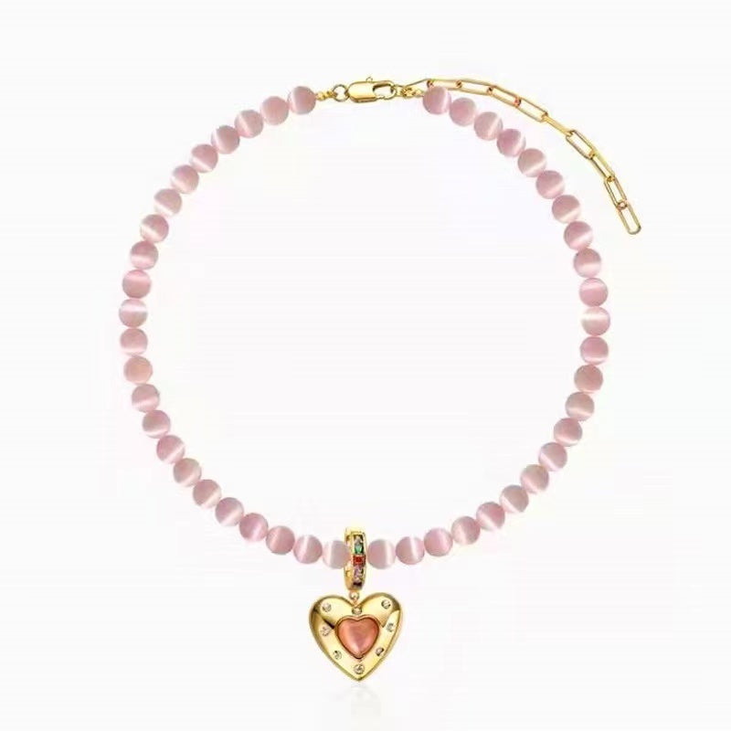 L’étoile Jewelry Moonlight Collection premium opal heart pentagram gemstone necklace-L‘étoile jemelry