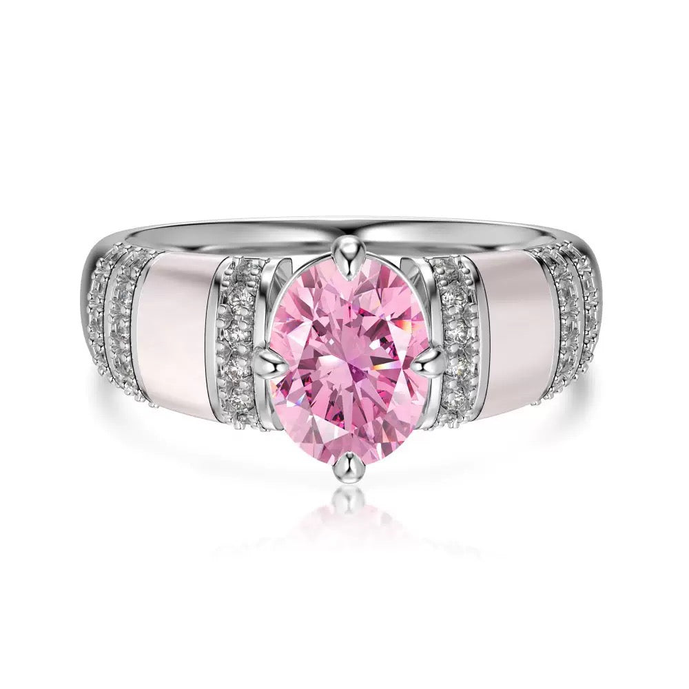 Pink Silver Ring Collection