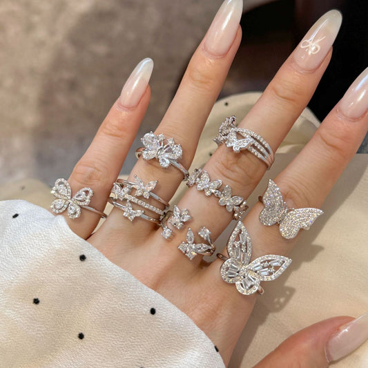 Butterfly Silver Ring Collection