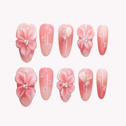 Baby Pink Sakura Nails