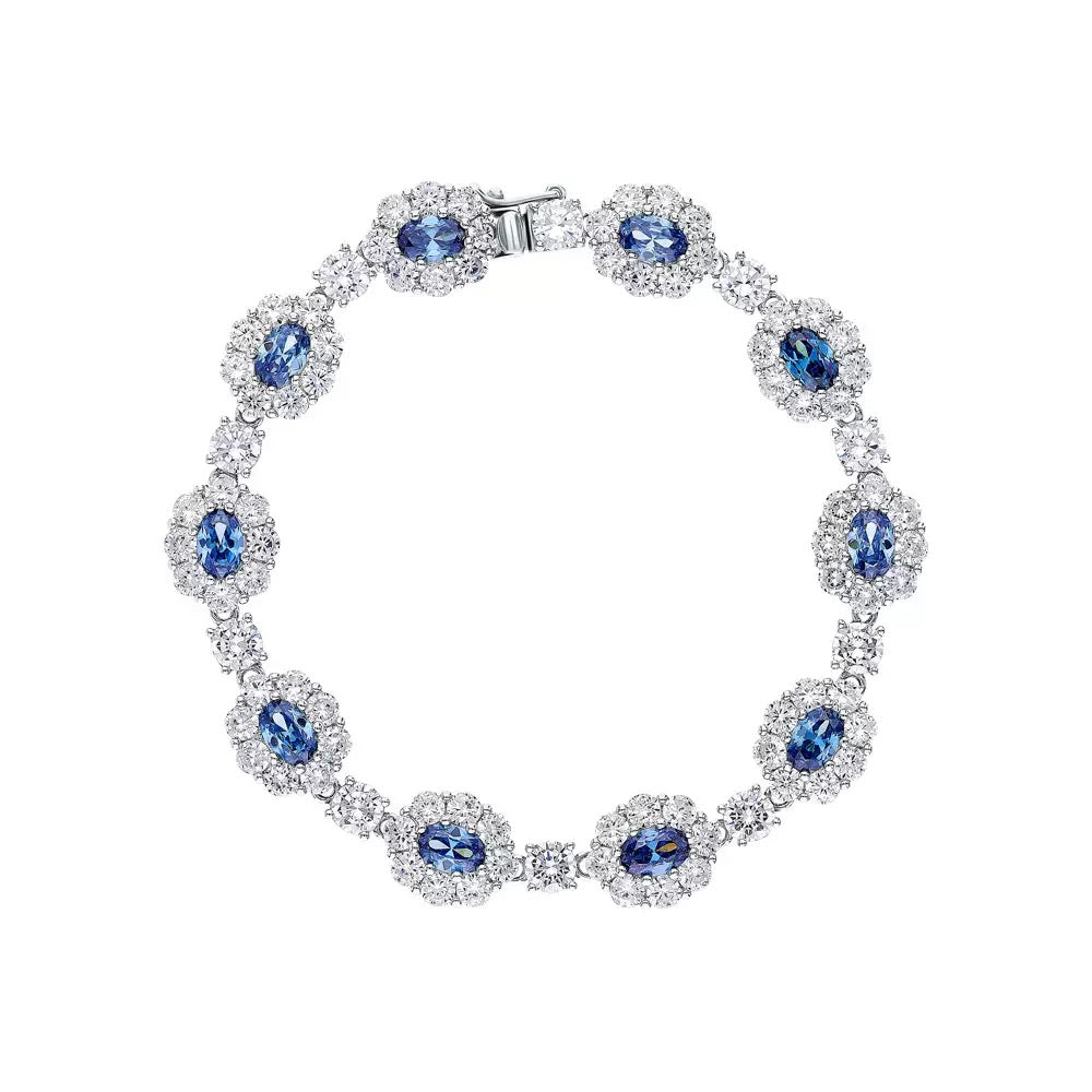 Ice Blue Flower Bracelet