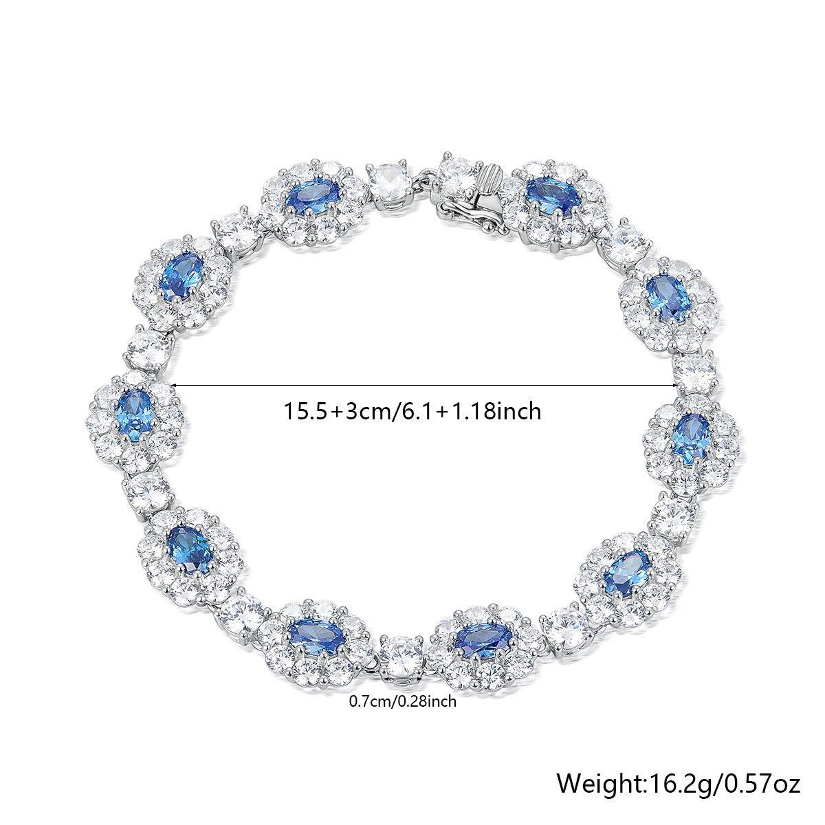 Ice Blue Flower Bracelet