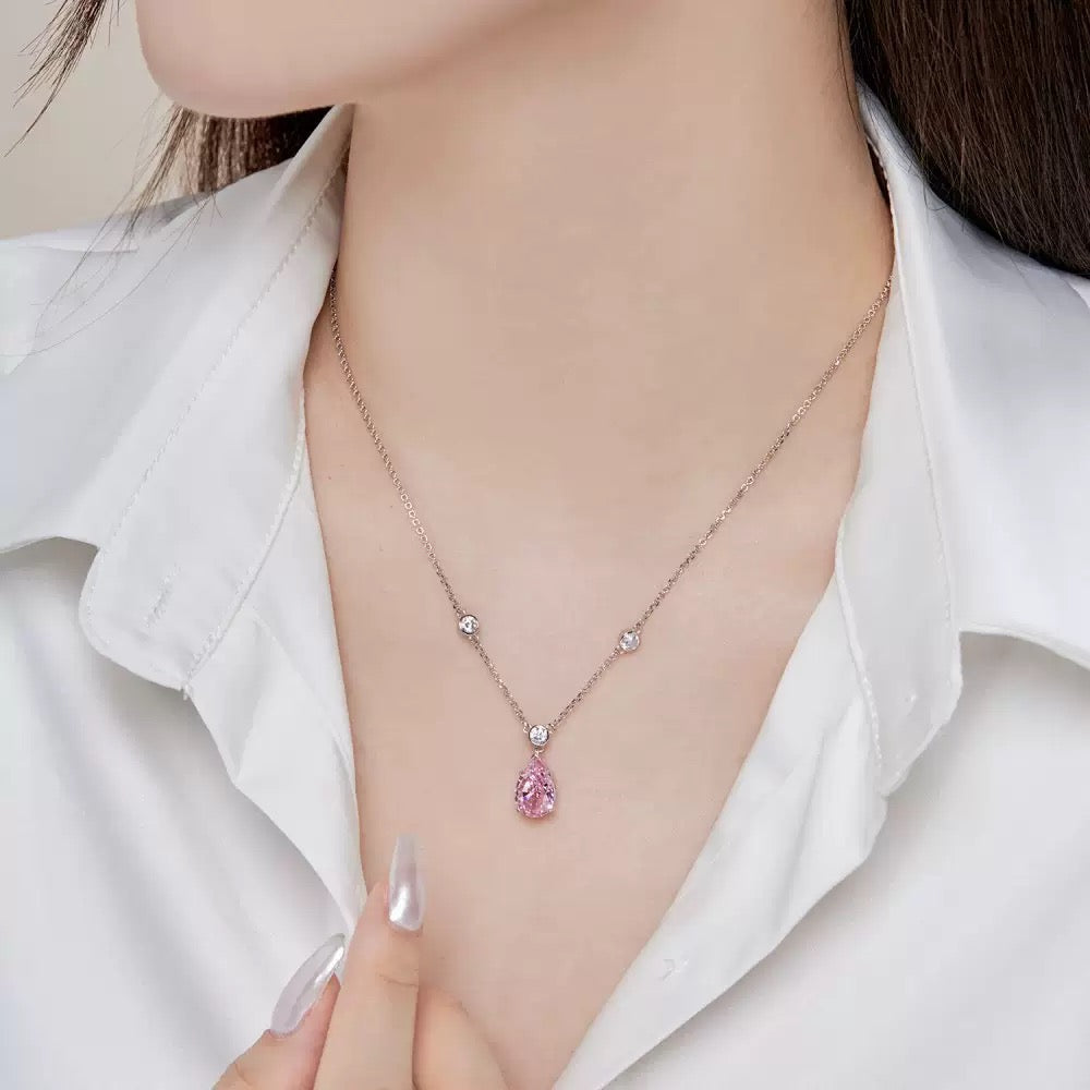 Oval Diamond Love Necklace